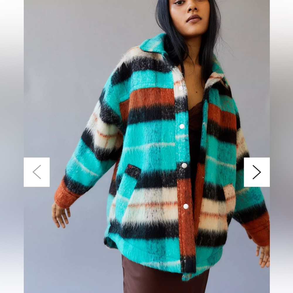Colorful Plaid Button-Up Jacket - Picture 3 of 6